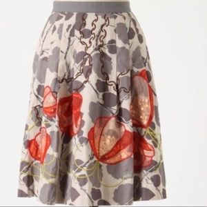 New Anthropologie 4 Floreat Glowing Leaf Skirt